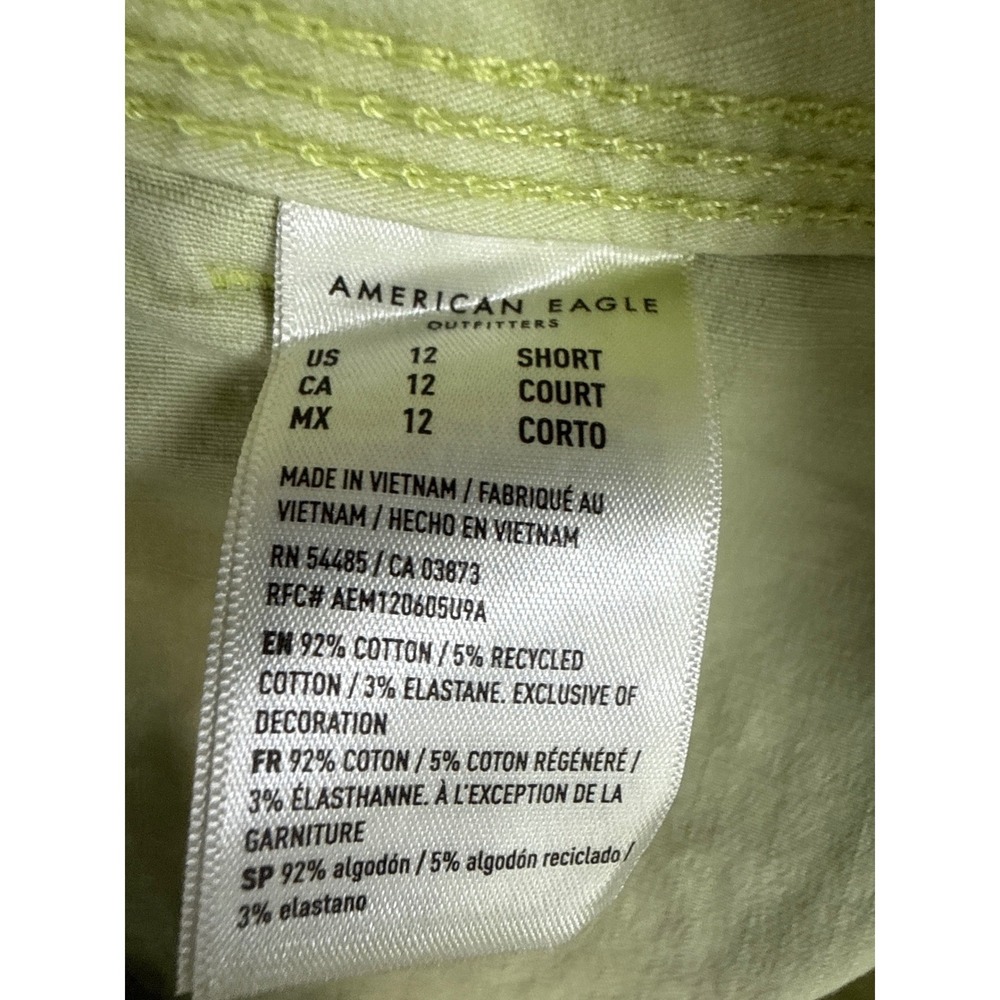 NWT American Eagle Baggy Jogger Womens 12 Lime Green Cargo High Rise Stretch - Picture 6 of 15